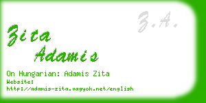 zita adamis business card